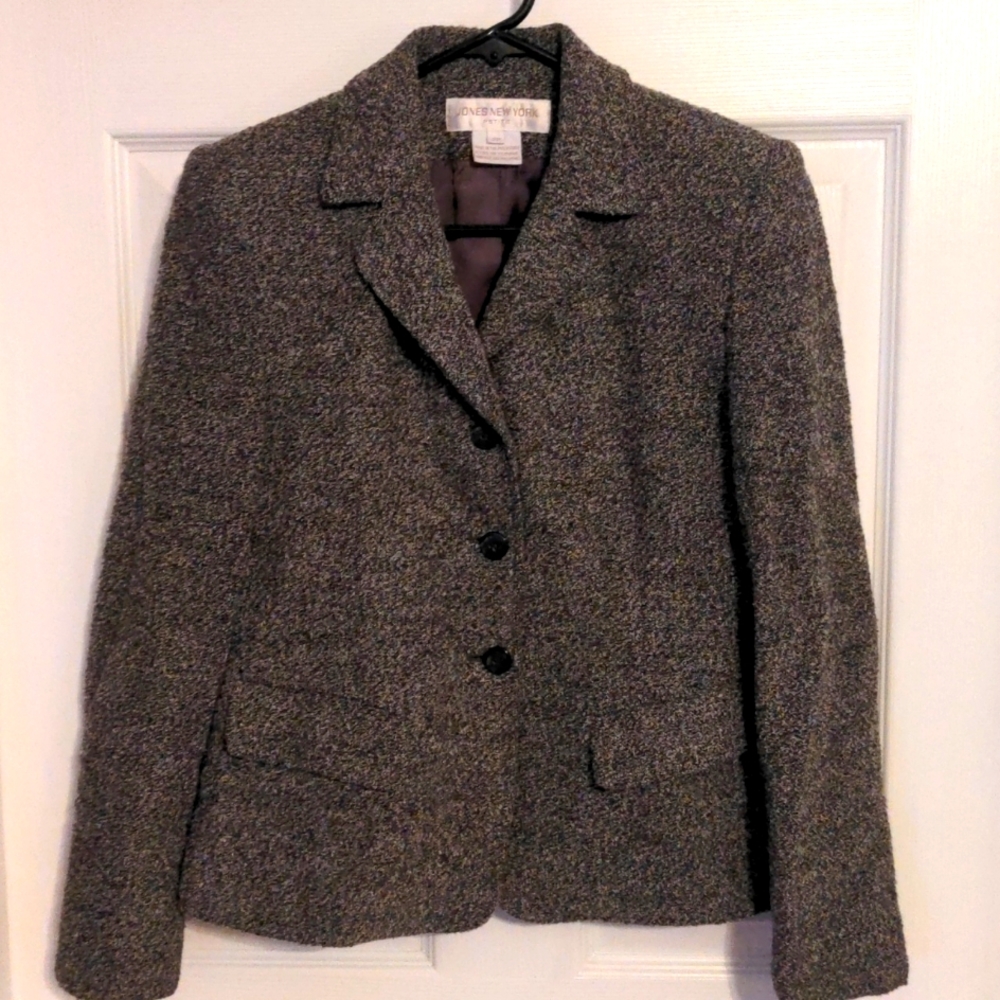 Jones New York Grey Tweed Blazer